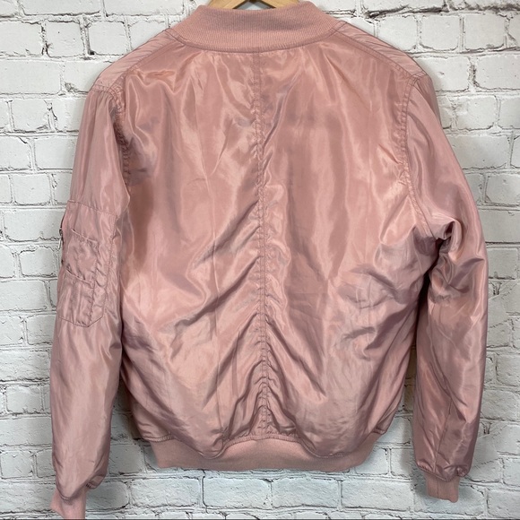 MISSGUIDED Satin Padded Bomber Jacket 8 Pink - Picture 4 of 8